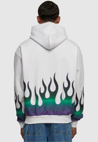 Karl Kani SMALL SIGNATURE FLAME OS - Kapucnis pulóver - white