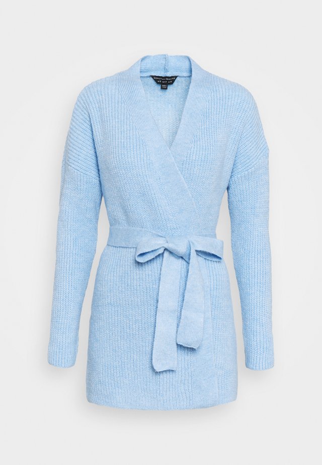 CHUNKY WRAP LONGLINE - Neuletakki - light blue