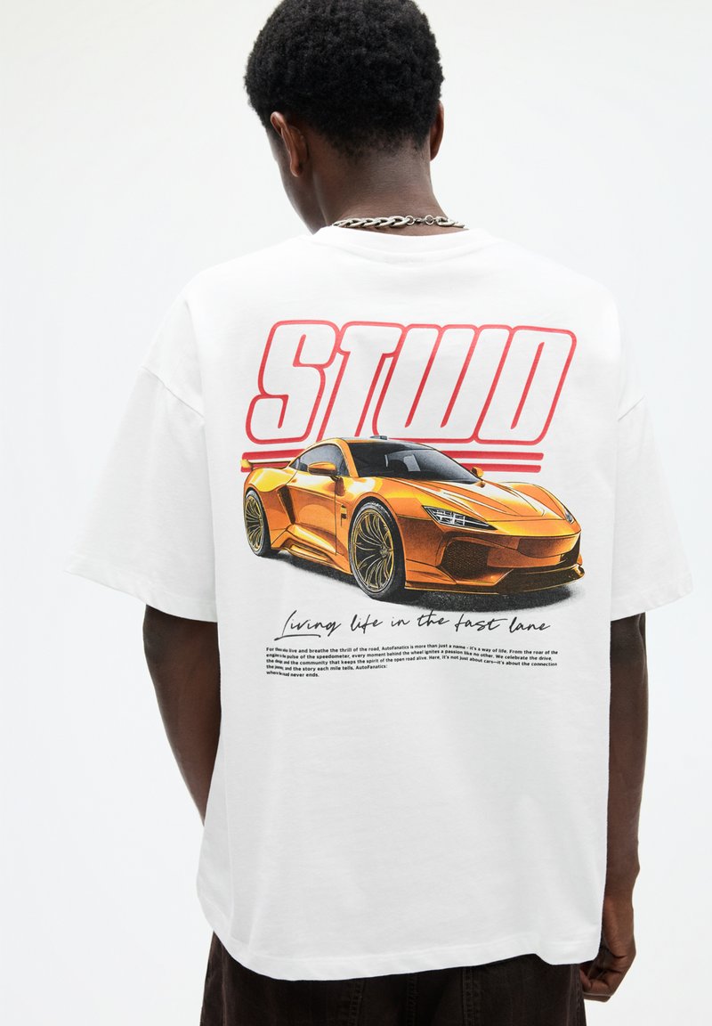 PULL&BEAR - STWD CAR - Print T-shirt - white, Enlarge