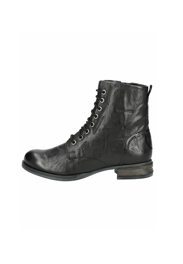 Schnürstiefelette - schwarz