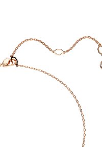 Halskette aus Roségold mit ovalen Gliedern, einem Karabinerverschluss und einem strukturierten Design mit abwechselnd flachen und verlängerten Formen.