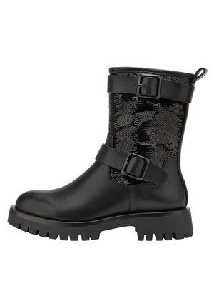 Cowboy/biker ankle boot - black