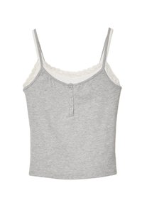 CONTRAST DOUBLE-LAYER STRAPPY  - Top - grey
