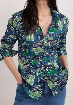 Button-down blouse - dark-blue denim