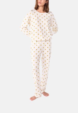 Petit Bateau MIT GOLDFARBENEN HERZEN SET - Pyjama - milk dore