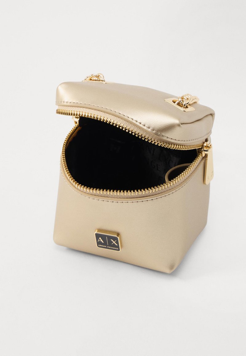 Armani Exchange Cream Mini Backpack with Gold AX Studs Armani Exchange MINI BAG - Cross body bag - gold coloured  main image 3