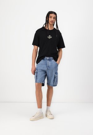 JJWOLFIE 5 PACK - Camiseta estampada - white/silver lining/dried sage/emperador/black