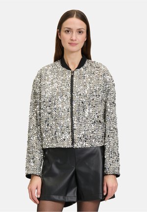 MIT PAILLETTEN - Bomberjacke - black silver