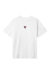 F4NT4STIC PIXEL HERZ BESTICKT - Print T-shirt - weiß