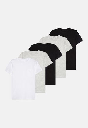 UNISEX 5 PACK - T-shirt basique - off-white/mottled light grey/black