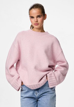 Pieces PCORLY O-NECK OVERSIZE - Džemperis - dawn pink
