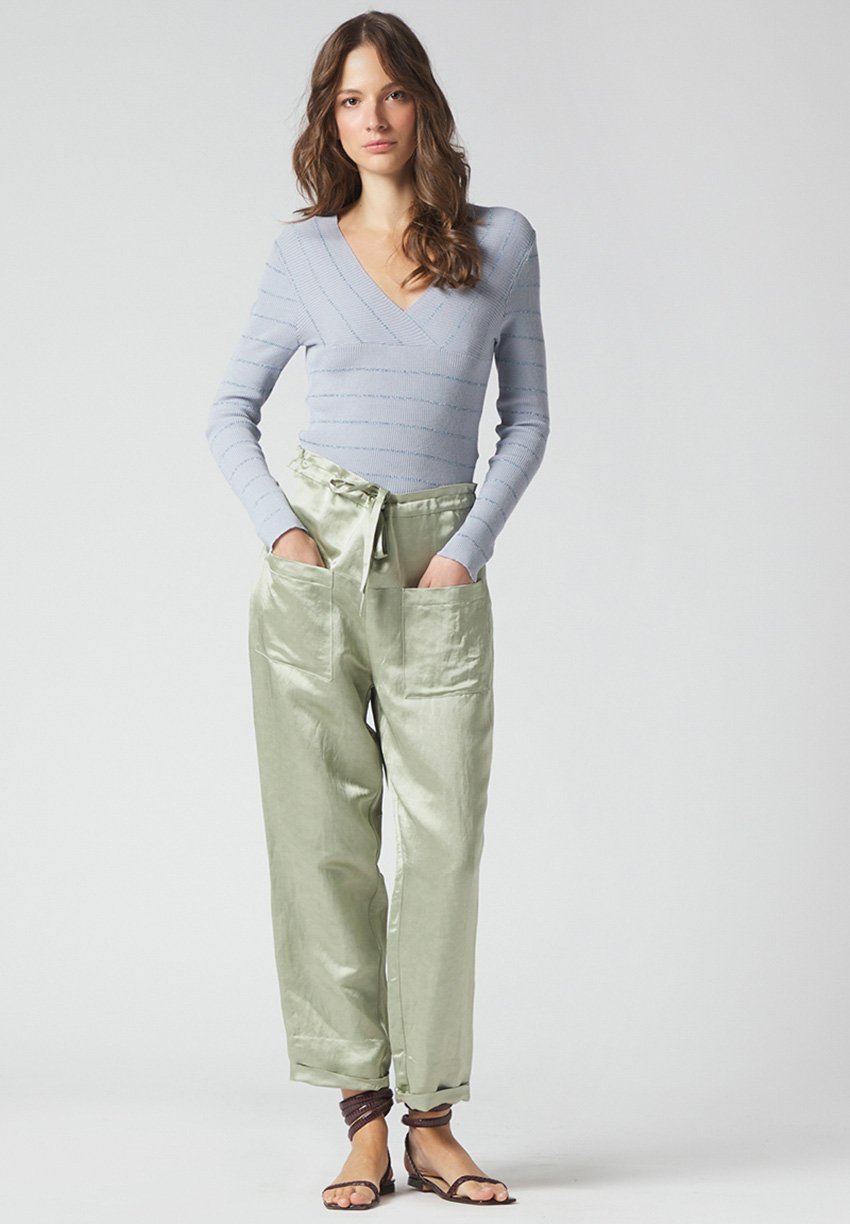 Manila Grace Pantaloni - salvia/oliva - Zalando.it
