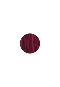 Fibre capillaire de couleur bourgogne avec une texture lisse et fine. La forme circulaire met en valeur les mèches, mettant en avant des variations de ton subtiles.
