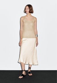 Massimo Dutti STRAPPY ROUND NECK - Top - beige