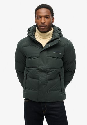 Superdry HOODED MICROFIBRE PUFFER - Chaqueta de invierno - academy dark green