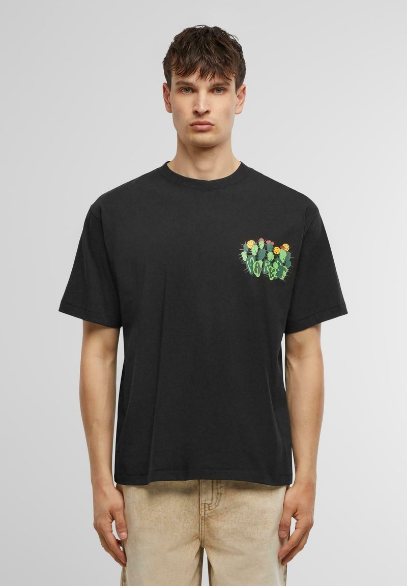 Market SMILEY CACTUS - T-Shirt print - black/schwarz - Zalando.ch