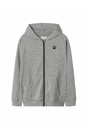 NKMVIMO CARD BRU - Majica s kapuljačom i patentnim zatvaračem - grey melange