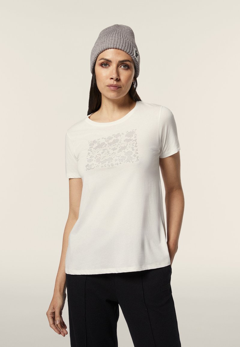 Freddy COMFORT FIT CON GRAFICA COMPOSTA DA STRASS - Camiseta estampada - bianco