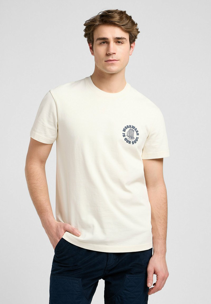 Lee SHORT SLEEVE GRAPHIC - Camiseta estampada - ecru
