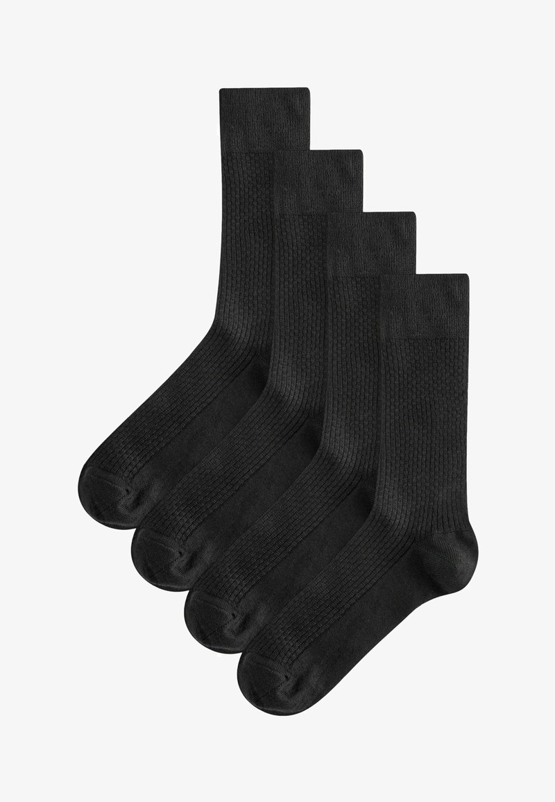 Next SIGNATURE 4 PACK - REGULAR FIT - Chaussettes - black texture