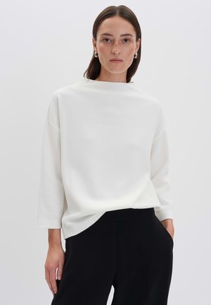 LOOSE FIT HERRINGBONE TEXTURE - Maglietta a manica lunga - milk