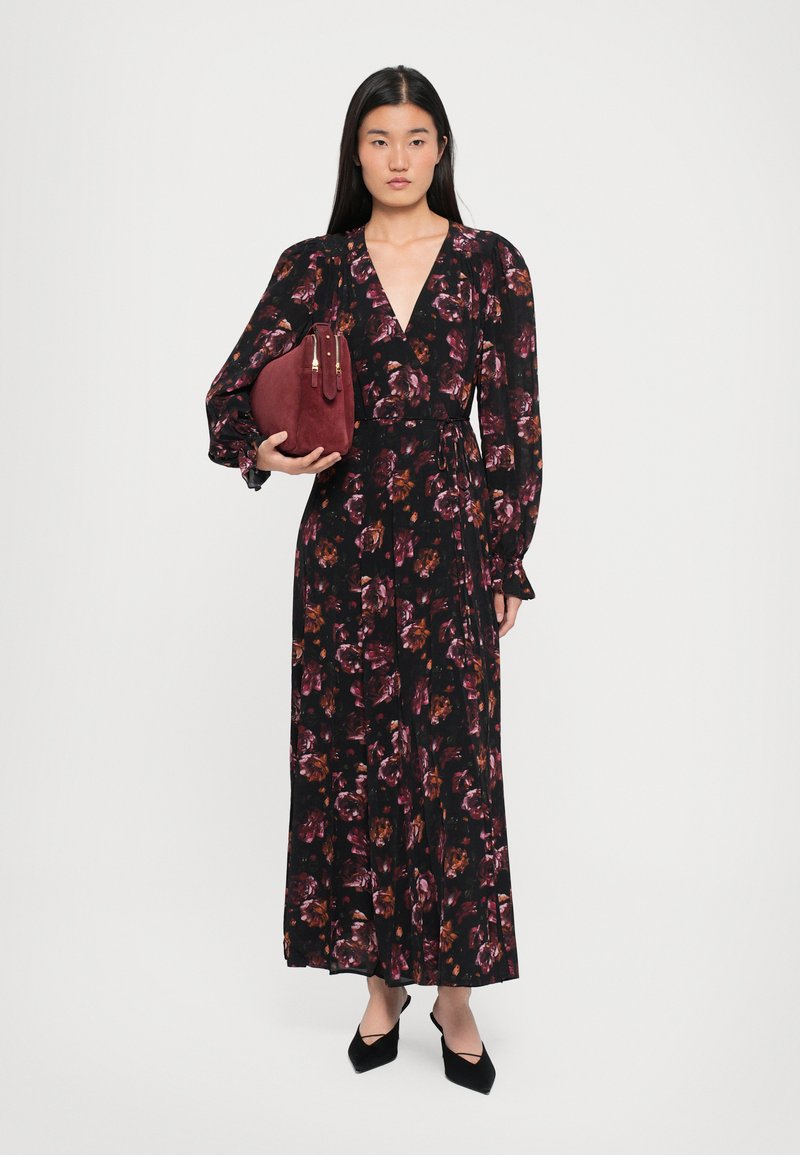 knit dress burgundy Burgundy Wool Knit dress with Scarf | LUCE