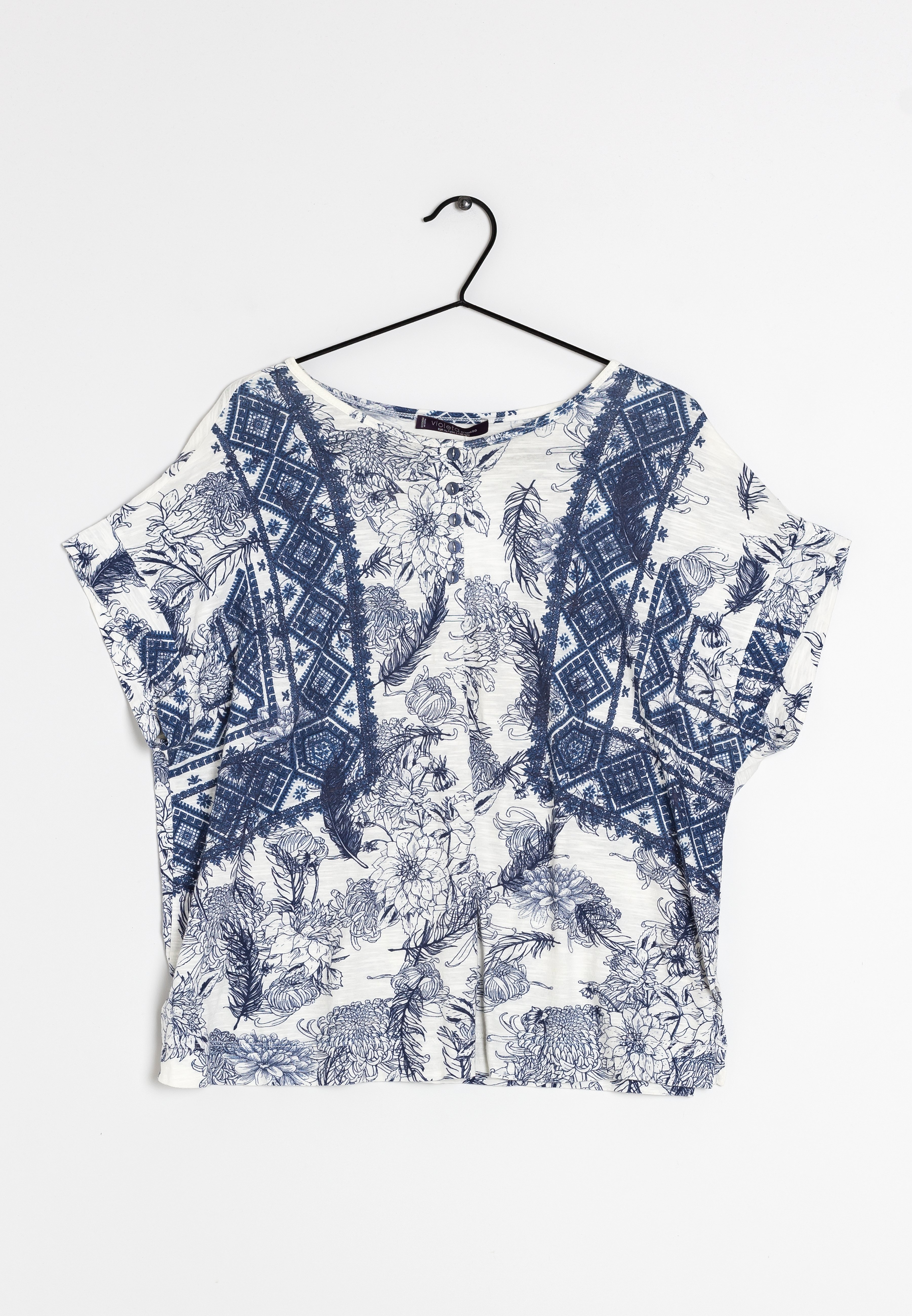 Violeta by Mango T-shirt print - blue/blauw - (Pre-owned) - Zalando.nl
