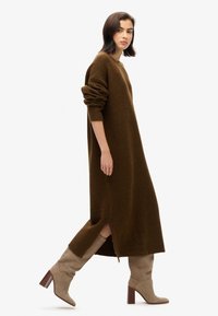 Superdry & Co SLOUCH MIDI - Gebreide jurk - dark brown twist