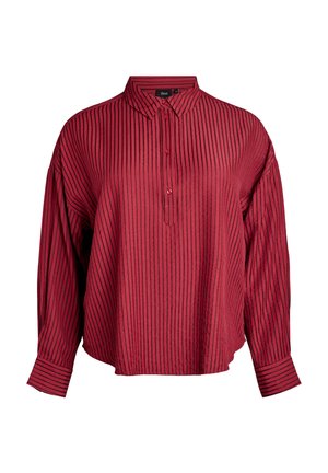 GESTREIFTE MIT KNOPFDETAIL AM RÜCKEN - Blūze - merlot stripe