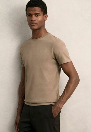 REGULAR FIT BLESS CREW NECK - T-shirt basic - light taupe brown