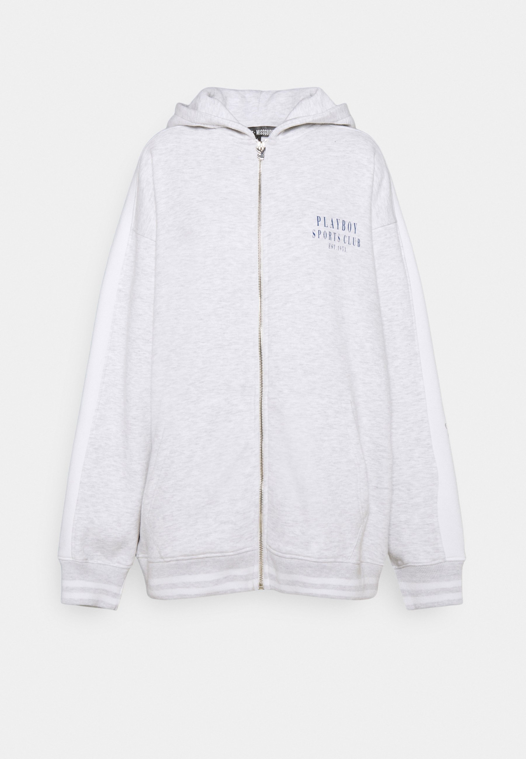 white playboy zip up hoodie