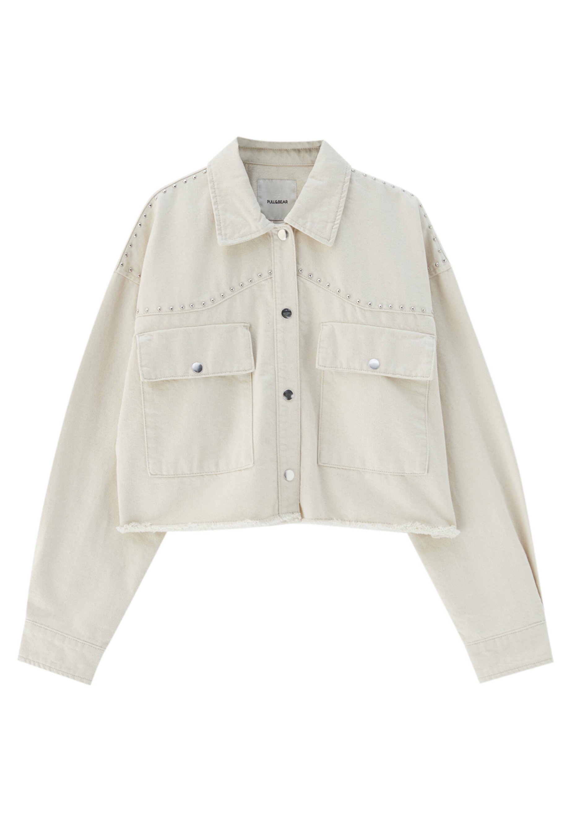 pull and bear white denim jacket
