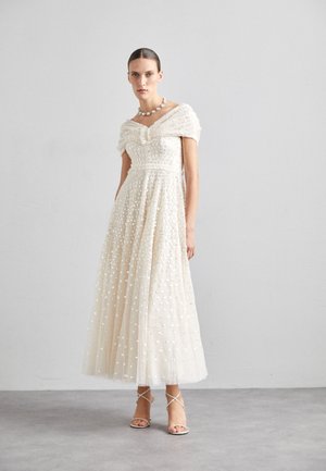 GRACE GLOSS OFF SHOULDER ANKLE GOWN - Apģērbs svinīgiem gadījumiem - cream/silver