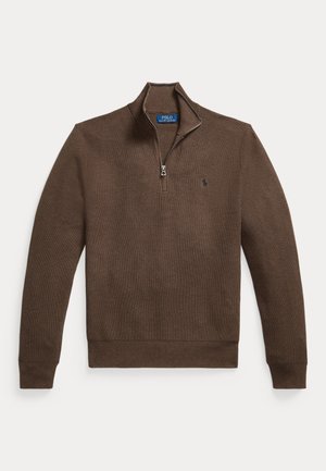Polo Ralph Lauren, KNIT COTTON QUARTER-ZIP SWEATER - Trui - nutmeg brown