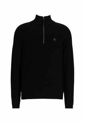 OSCAR HALF ZIP - Strickpullover - black