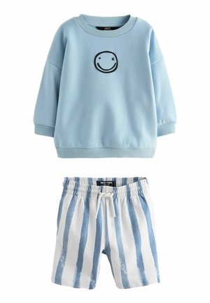 CREW NECK AND SET - Shorts - blue stripe