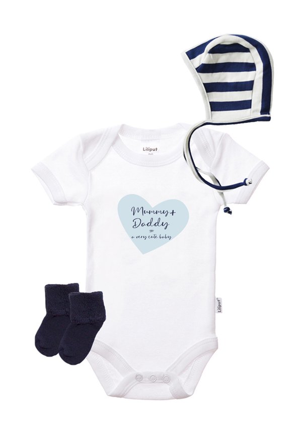 ERSTAUSSTATTUNGSSET MOMMY DADDY - Body - weiss  blau