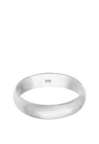 Hõbedane rings, sile pind, ümar bänd, seest tähistatud "925", poleeritud viimistlus, minimalism, sobib igapäevaseks kandmiseks.