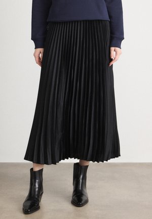 SATEEN PLEATED SKIRT - Gonna a campana - black