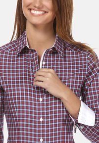 Vincenzo Boretti LEICHT TAILLIERT - Overhemdblouse - weinrot dunkelblau