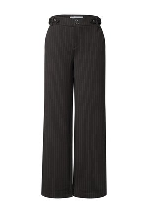 Street One, HIGH WAIST WIDE LEG HOSE MIT STREIFEN - Pantalon classique - black coffee