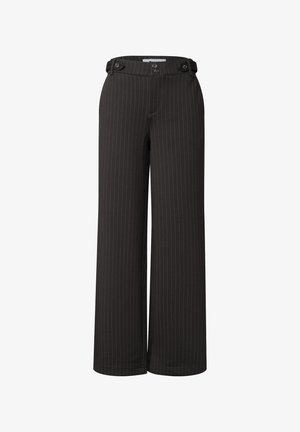 Street One, HIGH WAIST WIDE LEG HOSE MIT STREIFEN - Pantalon classique - black coffee