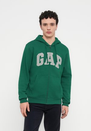 HERITAGE LOGO - Športna jopa s kapuco na zadrgo - holiday green