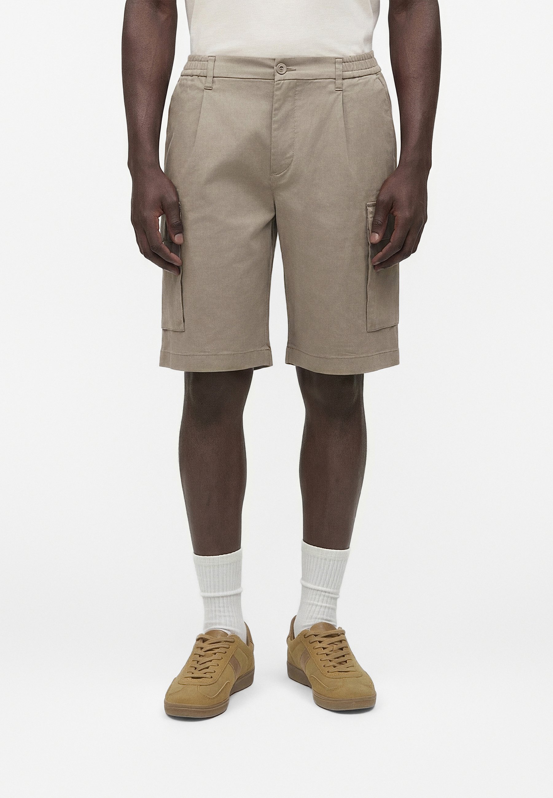 Pantaloncini Uomo Replay In Tessuto Ripstop Con Stampa Mimetico Tinta Unita (Overdyed)
