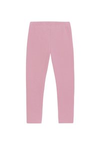 Rosa Leggings aus weichem Baumwollmaterial, mit einem figurbetonten Schnitt, einem elastischen Bund und glatter Textur, ohne sichtbare Muster oder Akzente.