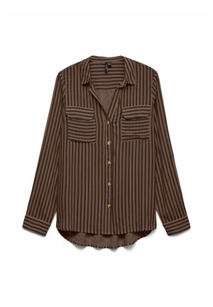 Vero Moda, VMBUMPY L/S SHIRT NEW WVN NOOS - Blusa - chocolate torte