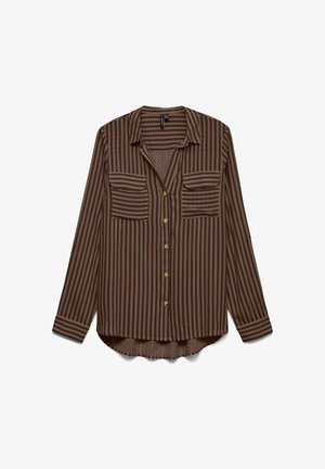 Vero Moda, VMBUMPY L/S SHIRT NEW WVN NOOS - Blusa - chocolate torte