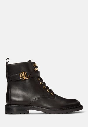 ELDRIDGE BURNISHED LEATHER BOOT - Snørestøvletter - black
