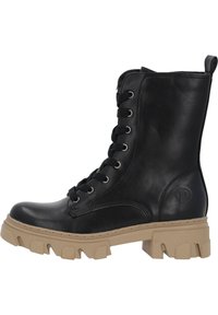 LEFKADA  - Enkellaarsjes met plateauzool - black