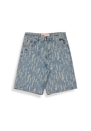Grimey PANTALÓN CORTO DROPPIN SCIENCE JACQUARD BAGGY WASHED LIGHT BLUE - Short en jean - washed light blue